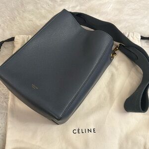 Like New! Celine Sangle Bucket Bag Dark Blue